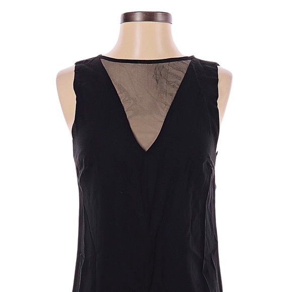 Urban Outfitters Silence + Noise Black Mesh V-Neck Sleeveless Mini Shift Dress - Picture 11 of 14